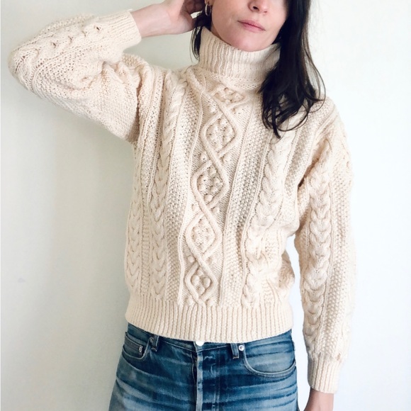 Hand knit cream pom pom sweater - Picture 8 of 15